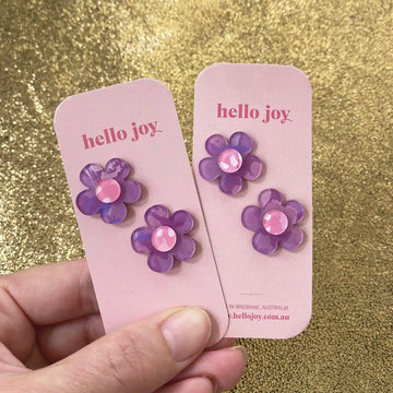 FLOWER STUD // Lilac and Pink - Hello Joy Accessories