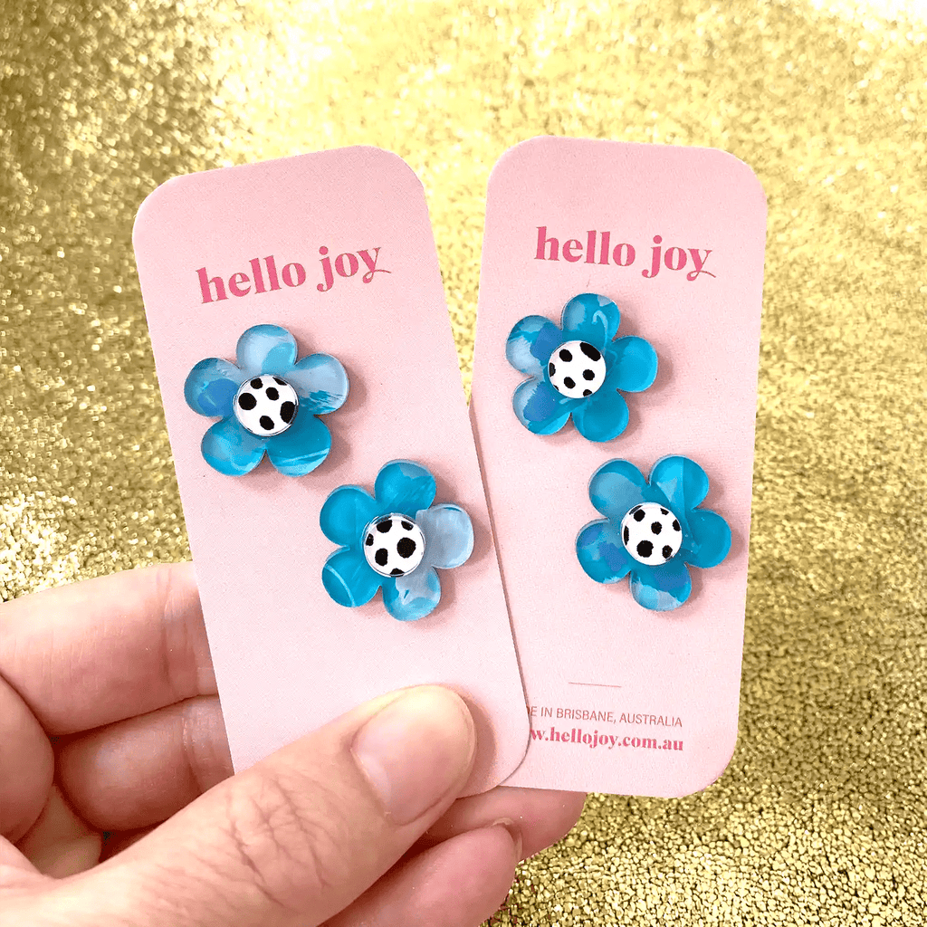 FLOWER STUD // Sky Blue - Hello Joy Accessories