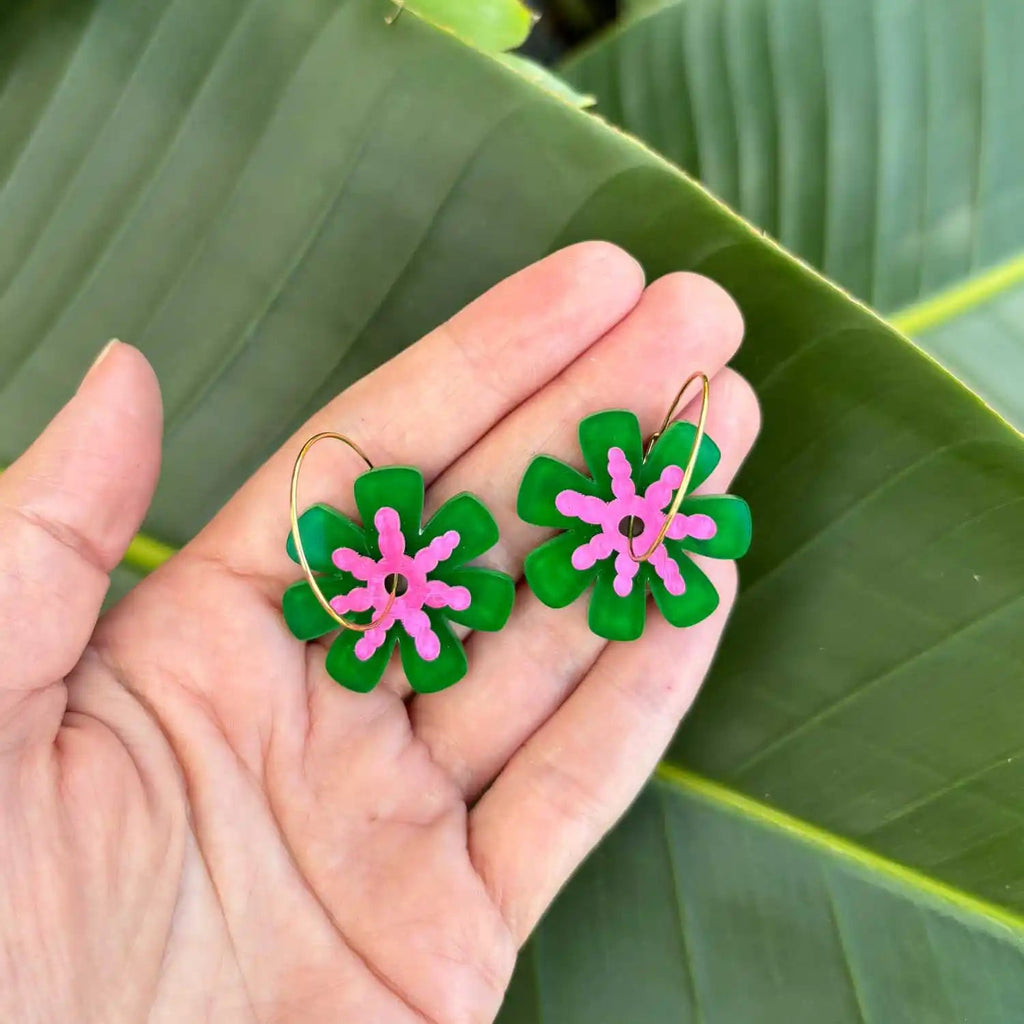 FRILLY FLOWERS // Green + Pink - Hello Joy Accessories